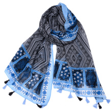 Cheap factory price foreign trade geometric pattern design luxury travel scarf thailand